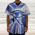 Egyptian Eye Of Horus Print Textured Short Sleeve Shirt