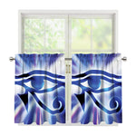 Egyptian Eye Of Horus Print Tier Curtains