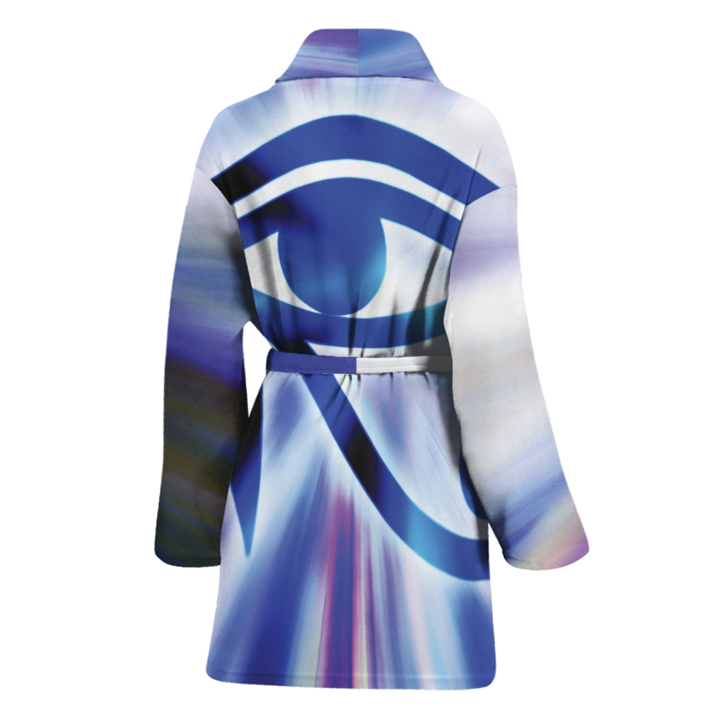 Egyptian Eye Of Horus Print Women's Bathrobe