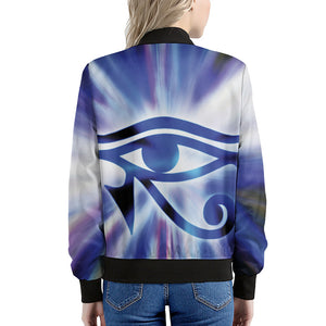 Egyptian Eye Of Horus Print Women's Bomber Jacket