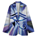 Egyptian Eye Of Horus Print Women's Cotton Blazer