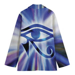 Egyptian Eye Of Horus Print Women's Cotton Blazer