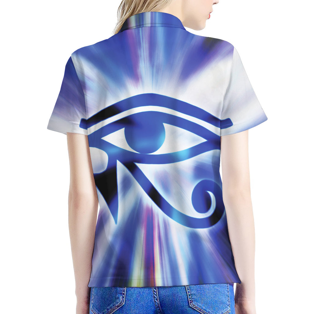 Egyptian Eye Of Horus Print Women's Polo Shirt