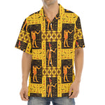 Egyptian Gods And Hieroglyphs Print Aloha Shirt