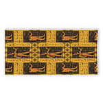 Egyptian Gods And Hieroglyphs Print Beach Towel