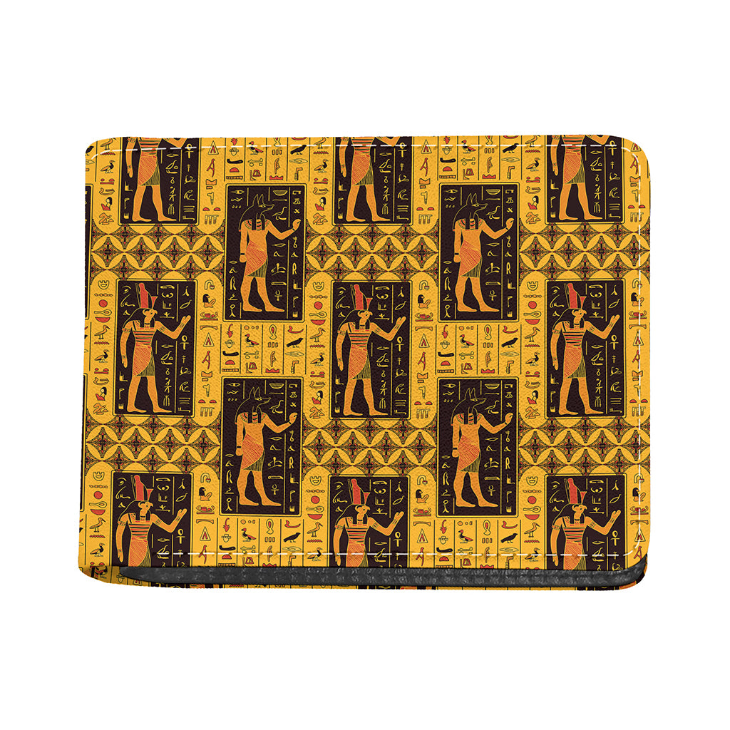Egyptian Gods And Hieroglyphs Print Bifold Wallet