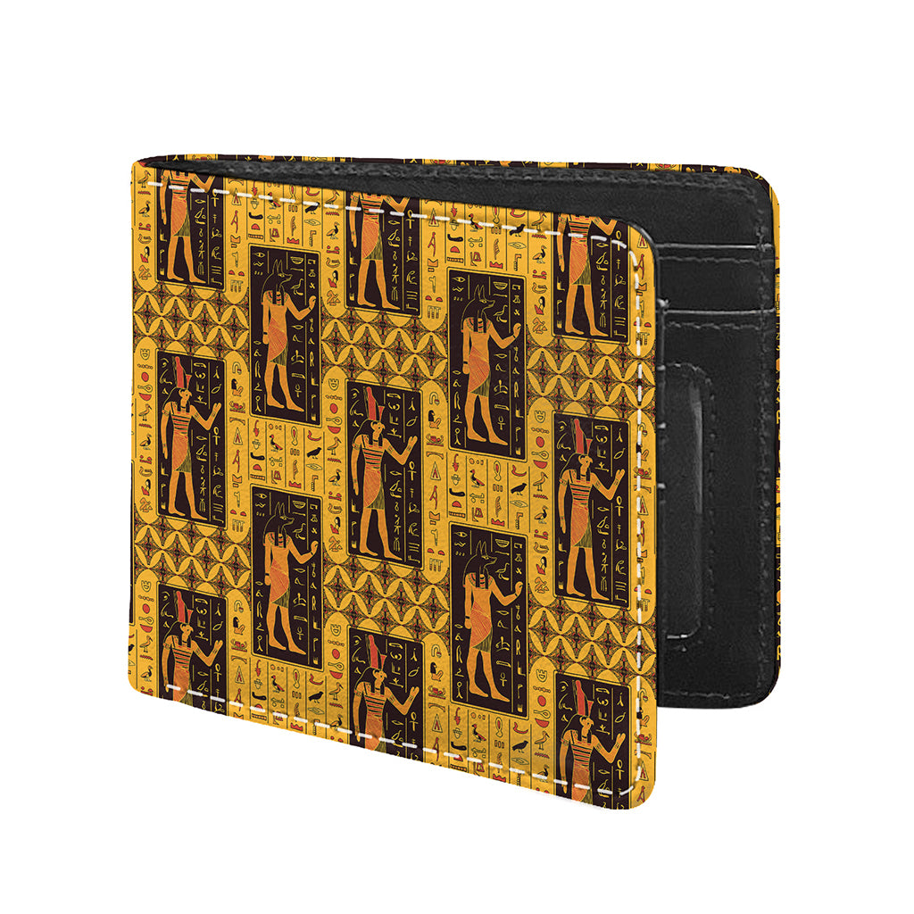 Egyptian Gods And Hieroglyphs Print Bifold Wallet