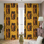 Egyptian Gods And Hieroglyphs Print Blackout Pencil Pleat Curtains