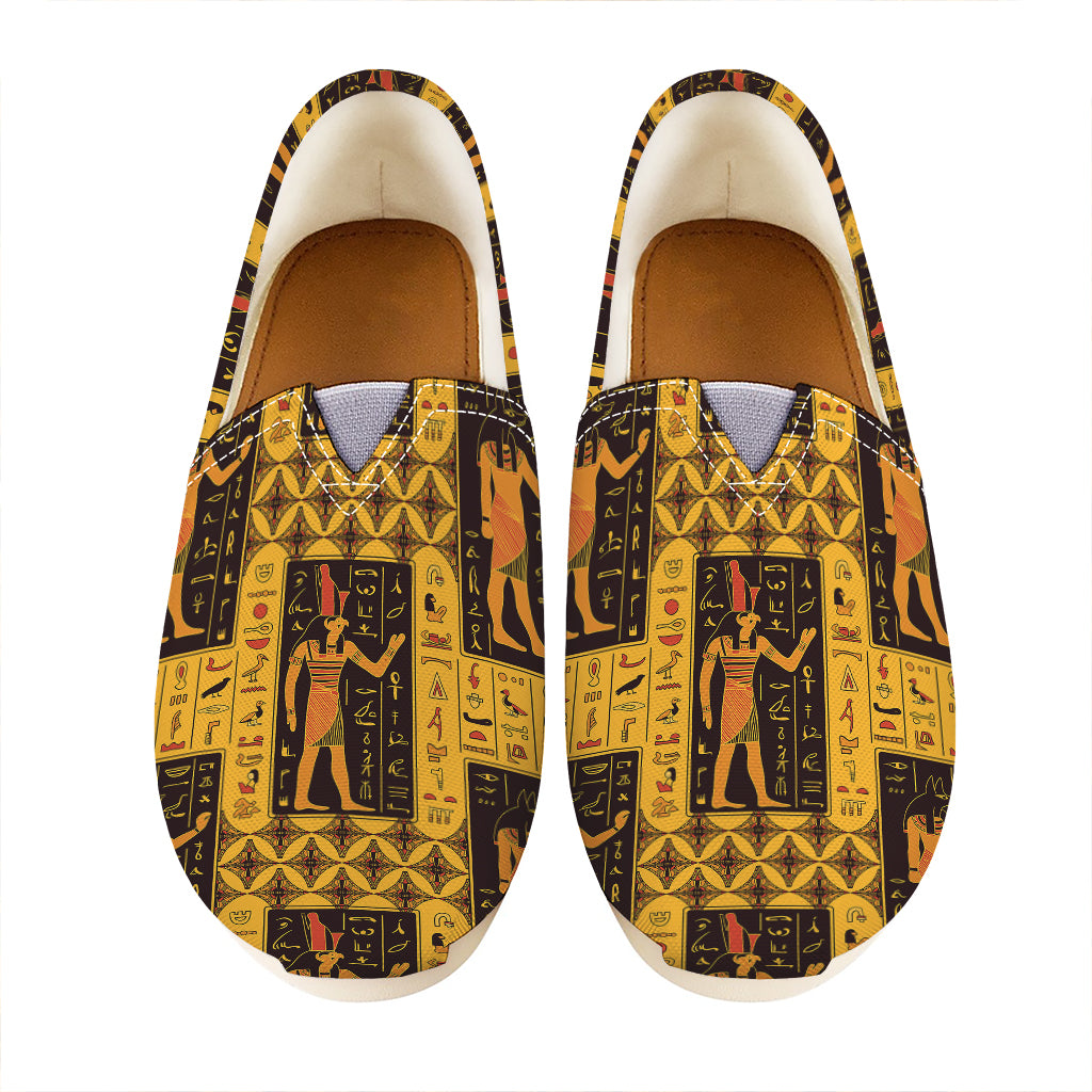 Egyptian Gods And Hieroglyphs Print Casual Shoes
