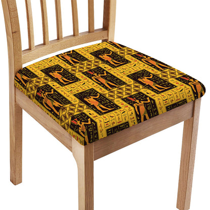 Egyptian Gods And Hieroglyphs Print Chair Cushion Cover