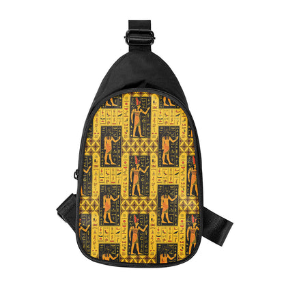 Egyptian Gods And Hieroglyphs Print Chest Bag