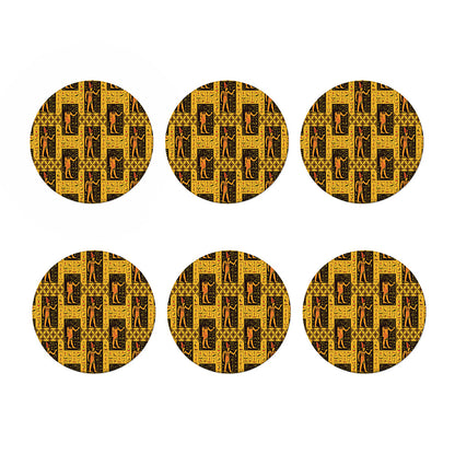 Egyptian Gods And Hieroglyphs Print Coaster Set