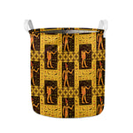 Egyptian Gods And Hieroglyphs Print Collapsible Laundry Basket