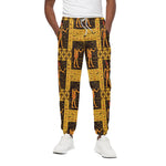 Egyptian Gods And Hieroglyphs Print Cotton Pants