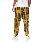 Egyptian Gods And Hieroglyphs Print Cotton Pants