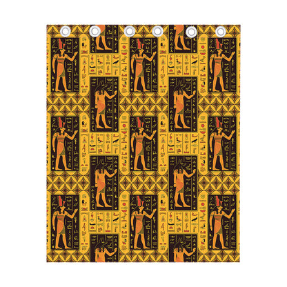 Egyptian Gods And Hieroglyphs Print Curtain