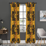 Egyptian Gods And Hieroglyphs Print Curtain