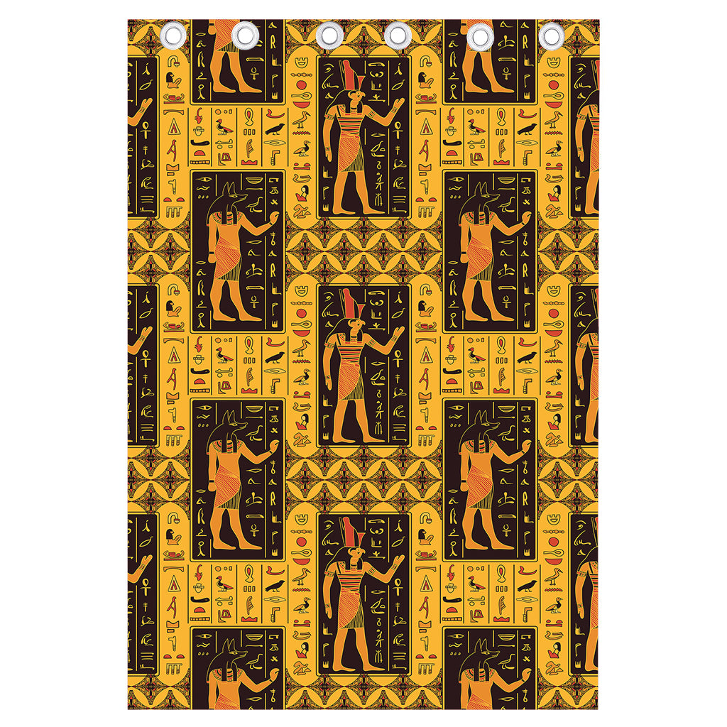 Egyptian Gods And Hieroglyphs Print Curtain