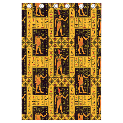 Egyptian Gods And Hieroglyphs Print Curtain