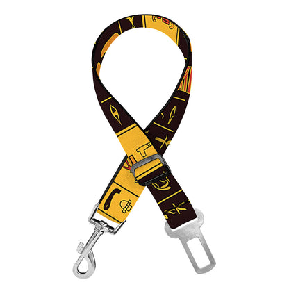 Egyptian Gods And Hieroglyphs Print Dog Seat Belt