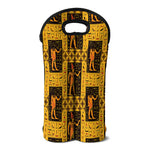 Egyptian Gods And Hieroglyphs Print Double Neoprene Wine Tote