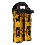 Egyptian Gods And Hieroglyphs Print Double Neoprene Wine Tote