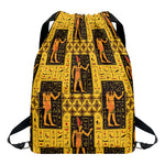 Egyptian Gods And Hieroglyphs Print Drawstring Backpack