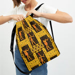 Egyptian Gods And Hieroglyphs Print Drawstring Backpack