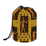 Egyptian Gods And Hieroglyphs Print Drawstring Makeup Bag