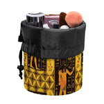 Egyptian Gods And Hieroglyphs Print Drawstring Makeup Bag