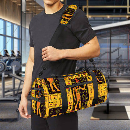 Egyptian Gods And Hieroglyphs Print Gym Bag