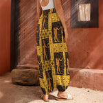 Egyptian Gods And Hieroglyphs Print Harem Pants