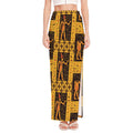 Egyptian Gods And Hieroglyphs Print High Slit Maxi Skirt