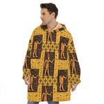 Egyptian Gods And Hieroglyphs Print Hoodie Blanket