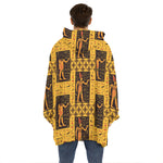 Egyptian Gods And Hieroglyphs Print Hoodie Blanket