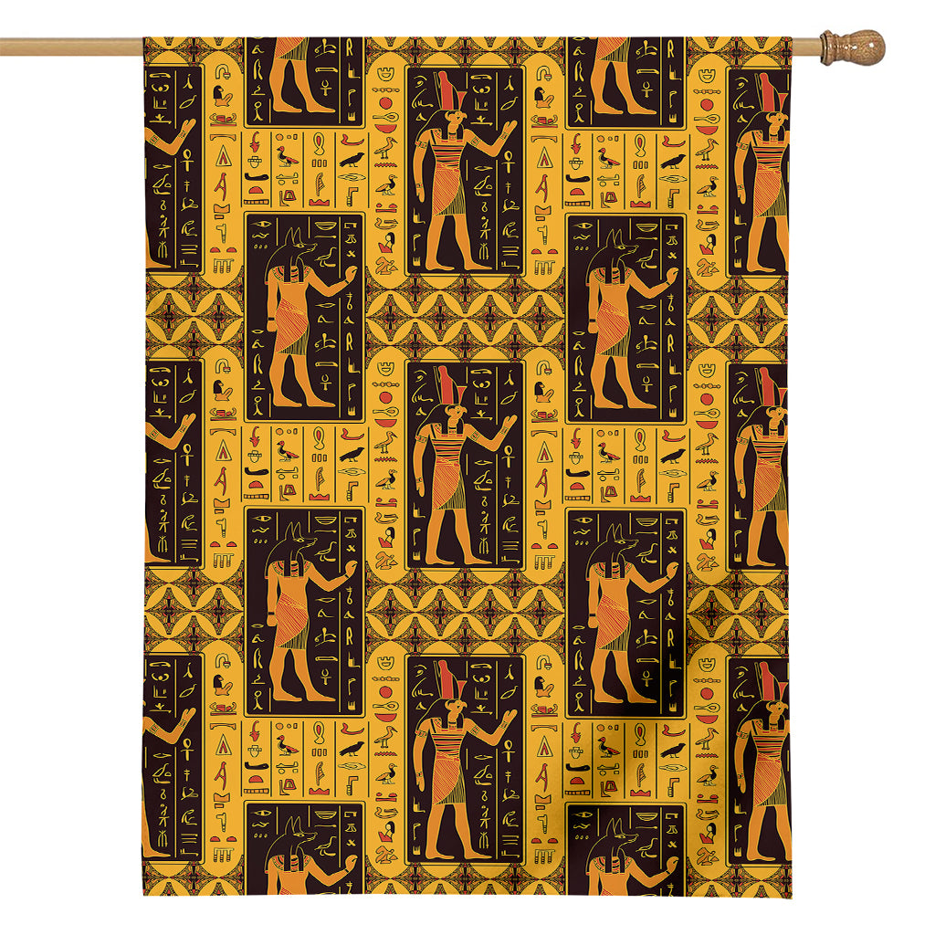 Egyptian Gods And Hieroglyphs Print House Flag