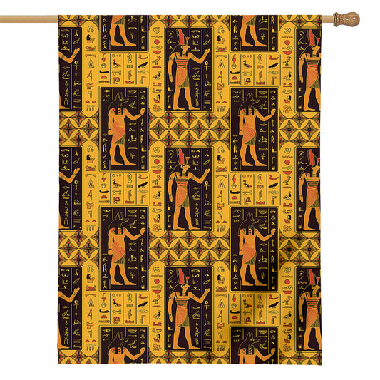 Egyptian Gods And Hieroglyphs Print House Flag
