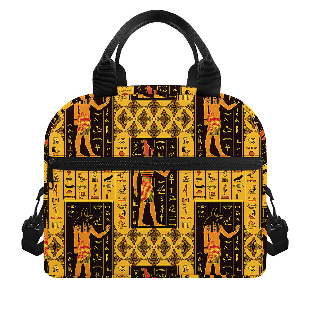 Egyptian Gods And Hieroglyphs Print Insulated Lunch Bag