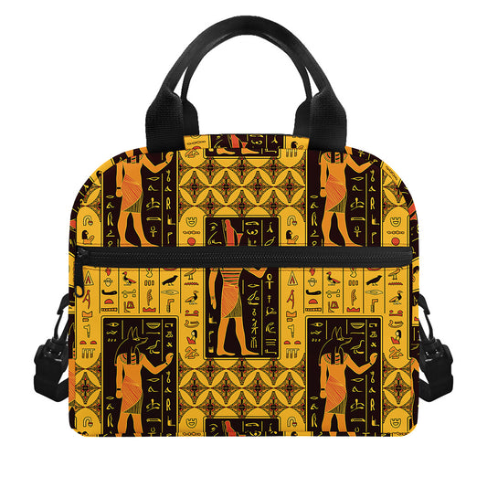 Egyptian Gods And Hieroglyphs Print Insulated Lunch Bag