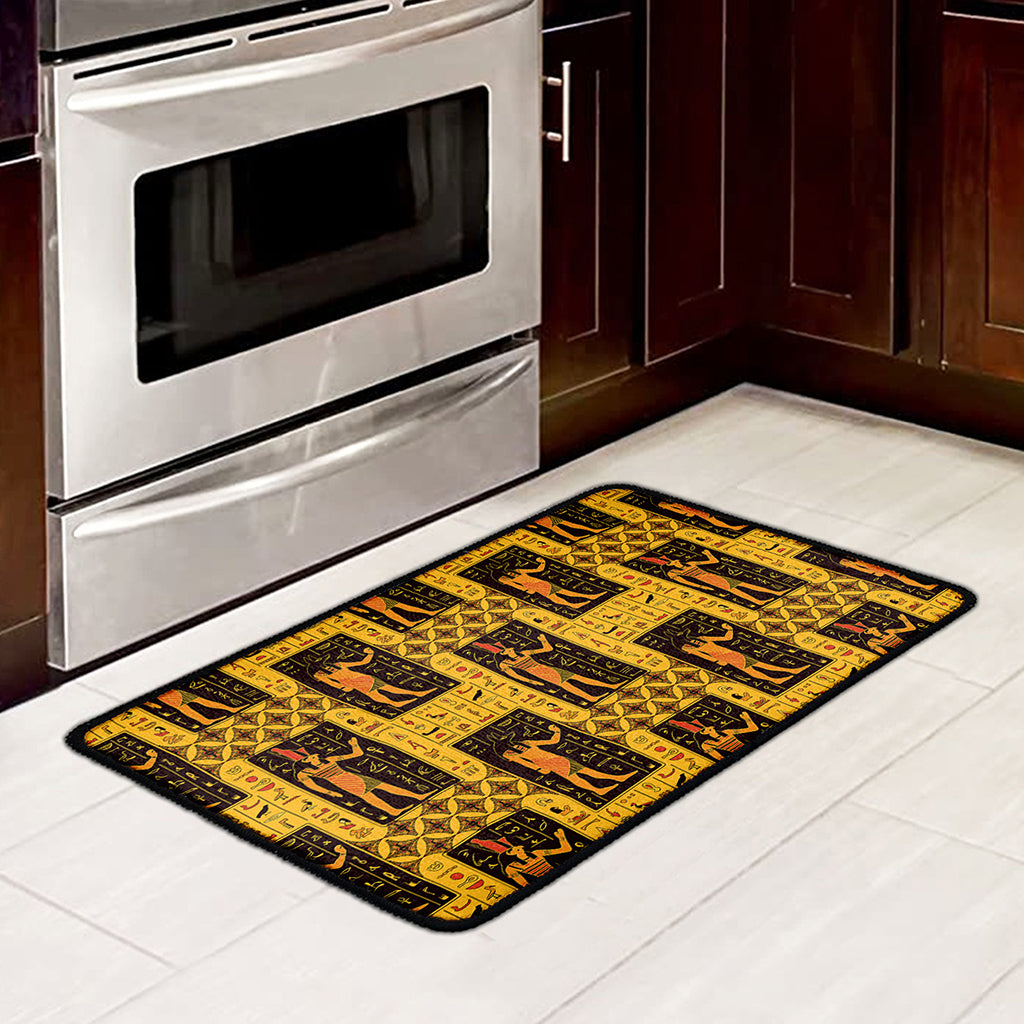 Egyptian Gods And Hieroglyphs Print Kitchen Mat