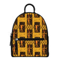 Egyptian Gods And Hieroglyphs Print Leather Backpack