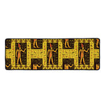 Egyptian Gods And Hieroglyphs Print Long Kitchen Mat
