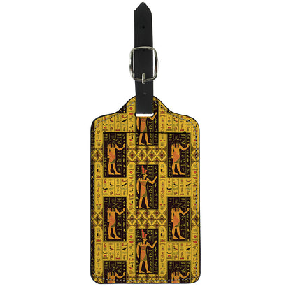 Egyptian Gods And Hieroglyphs Print Luggage Tag