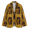 Egyptian Gods And Hieroglyphs Print Men's Blazer