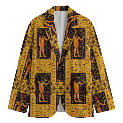Egyptian Gods And Hieroglyphs Print Men's Blazer