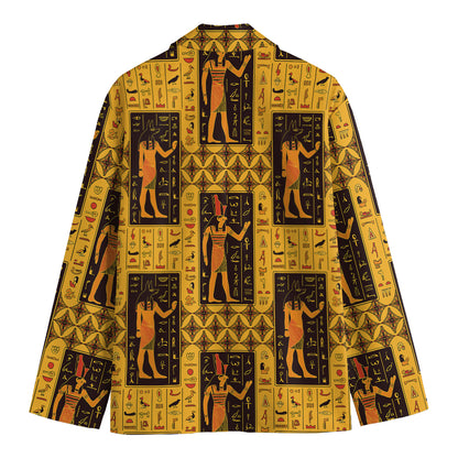 Egyptian Gods And Hieroglyphs Print Men's Blazer