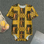 Egyptian Gods And Hieroglyphs Print Men's Bodysuit