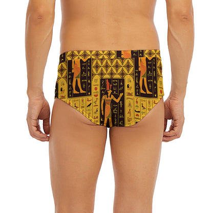 Egyptian Gods And Hieroglyphs Print Men's Briefs