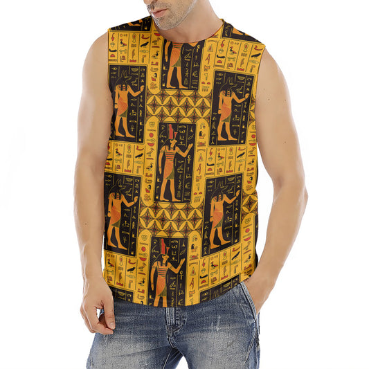 Egyptian Gods And Hieroglyphs Print Men's Fitness Tank Top