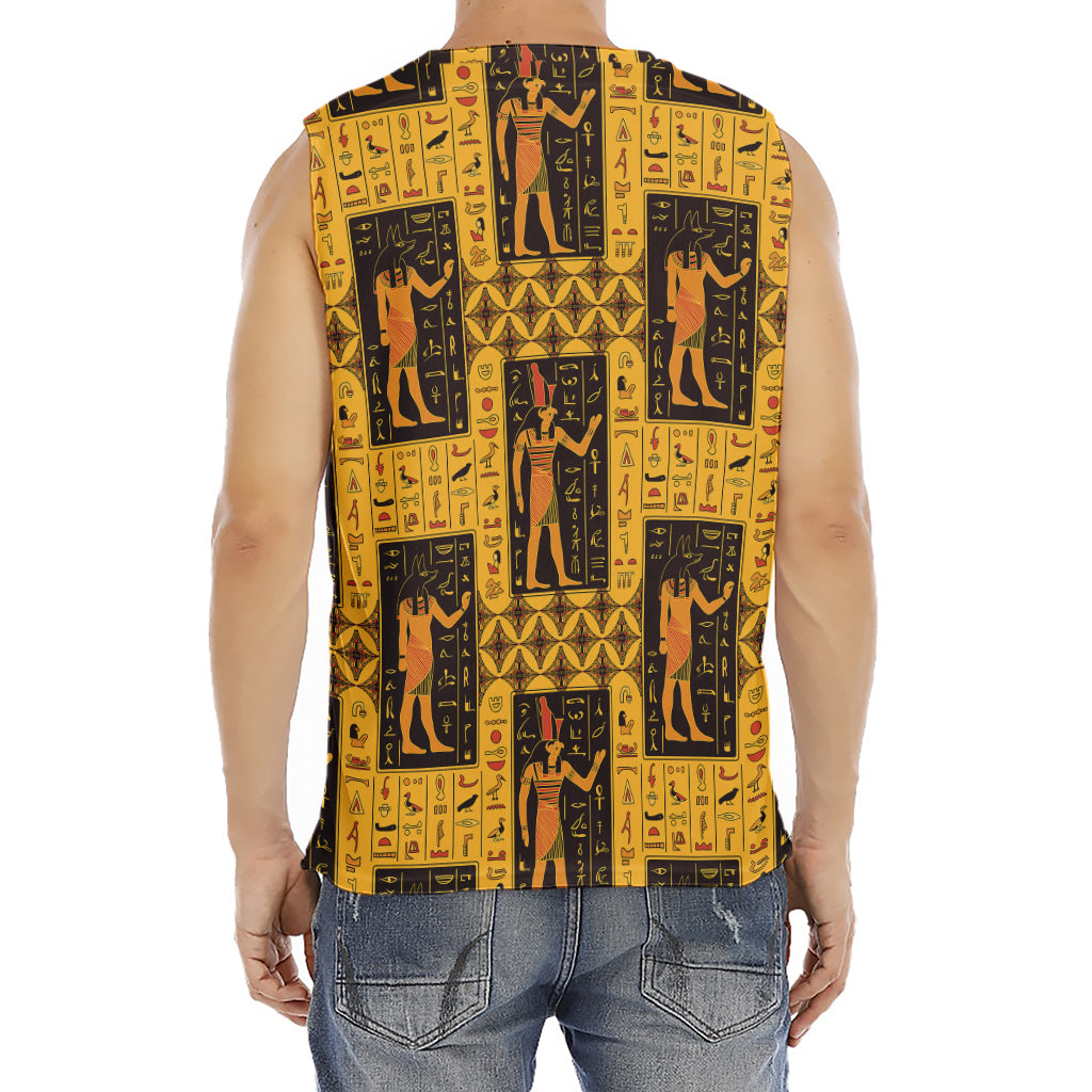 Egyptian Gods And Hieroglyphs Print Men's Fitness Tank Top